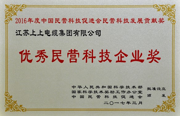 ag真人国际电缆荣获优异民营科技企业奖